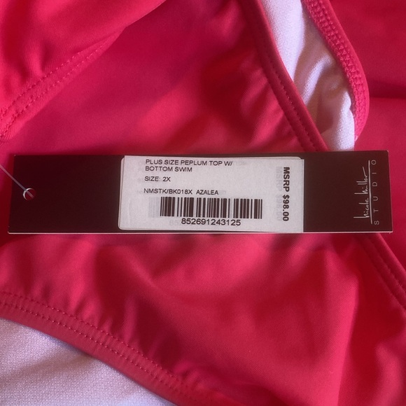 NWT Nicole Miller Studio two piece tankini set in azalea pink - Picture 13 of 16